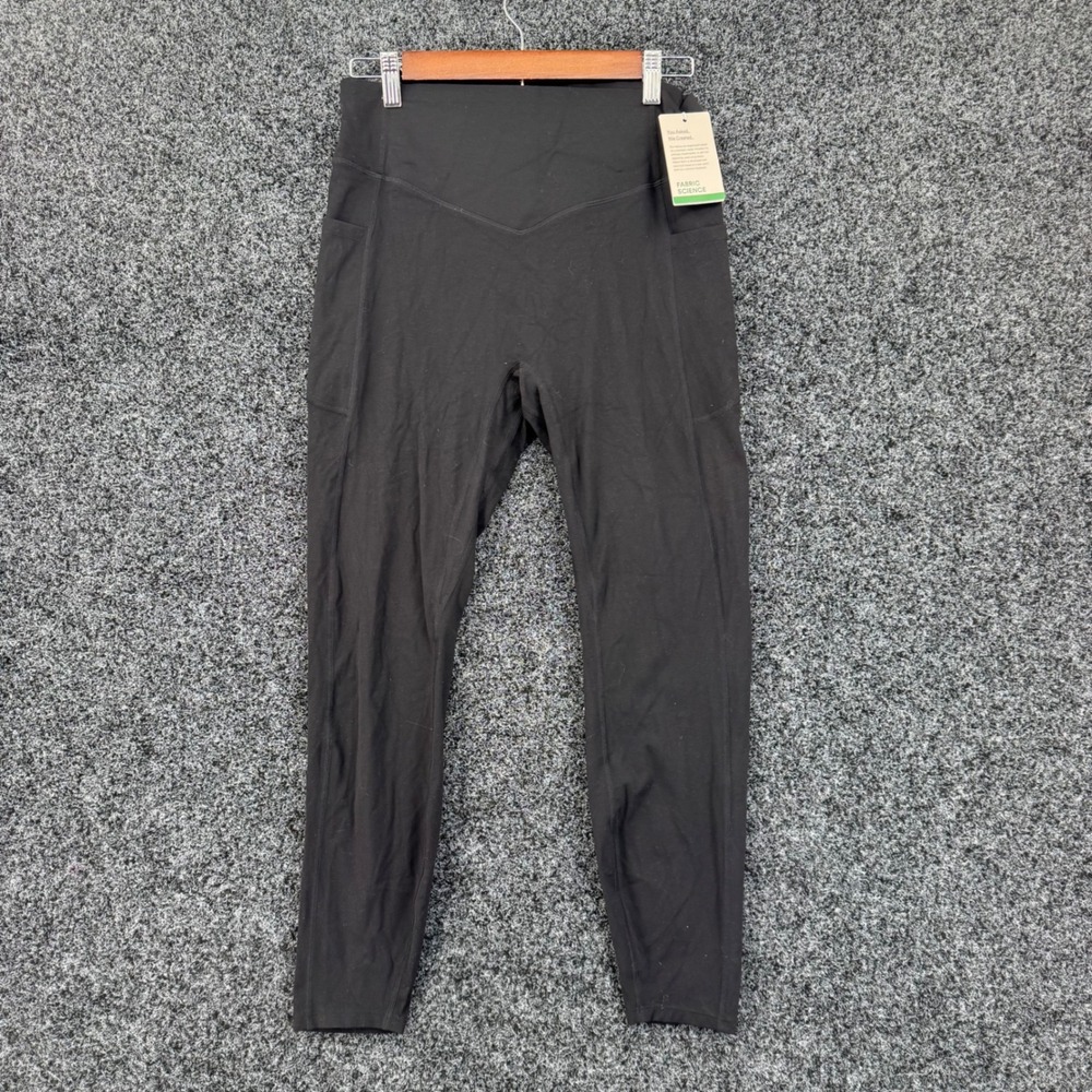 Halara Black Crossover High Waisted Scrunch Butt Pocket Leggings 7/8 Large NWT